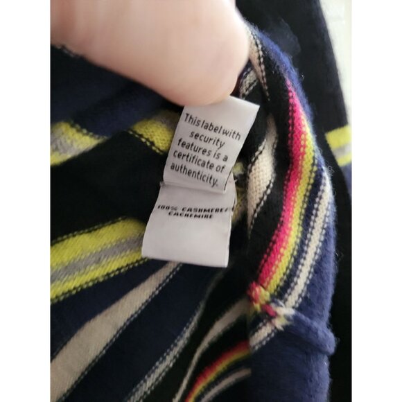 Diane von Furstenberg DVF Jolanta Black striped Cashmere sweater size Large - Picture 10 of 11